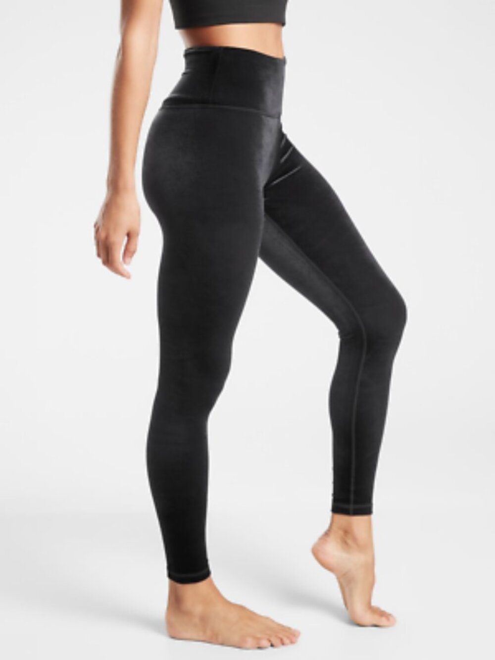 Athleta Elation Velvet Tight BLACK Leggings Size Medium